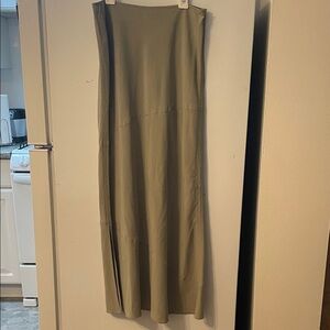 GO BY GO SILK NWT‎ Size 8 100% Silk Olive Fog Maxi Skirt